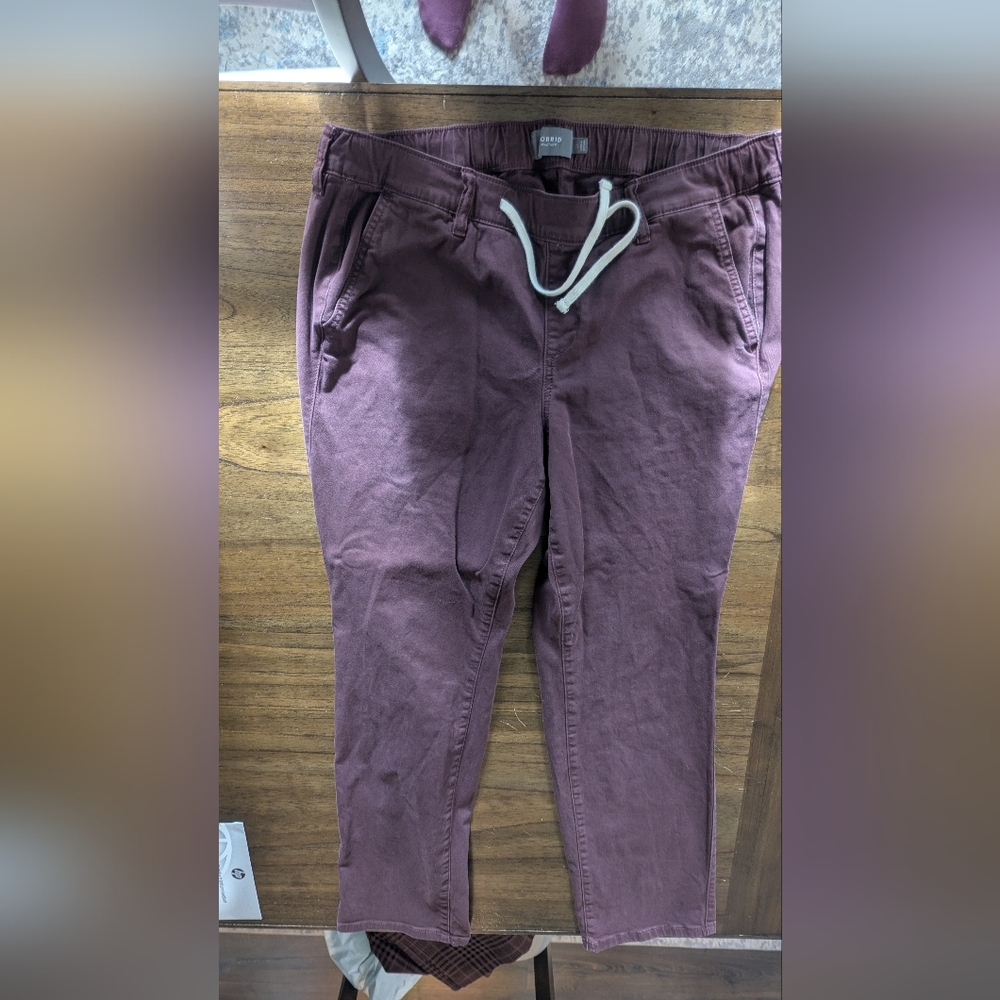 Torrid Burgundy Drawstring Boyfriend Jeans